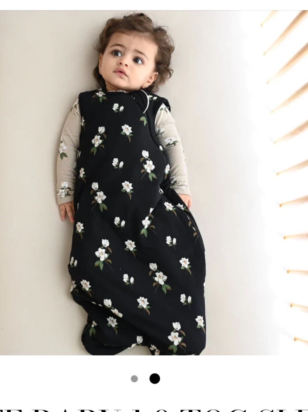 Kyte BABY Black Magnolia Floral 1.0 Tog Sleep Bag